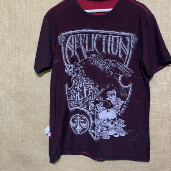 Affliction Reversible Shirt Live Fast Forever Vintage - Picture 4 of 6